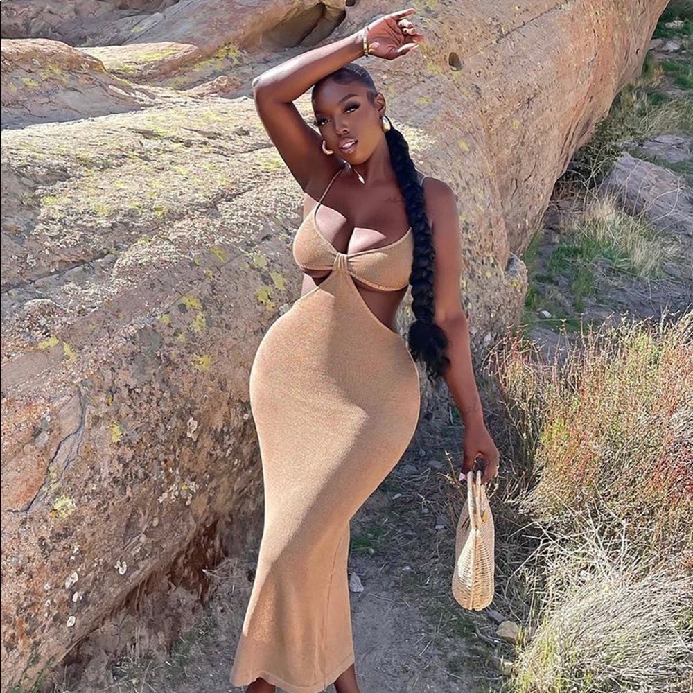 Walk On The Beach Maxi Dress - Mocha - M